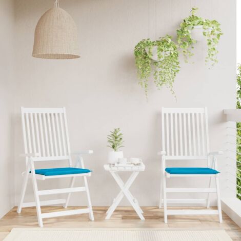 Coussins de chaise de jardin lot de 2 bleu 50x50x3 cm vidaXL