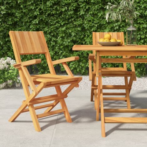 Chaises de jardin pliantes lot de 2 55x61x90cm bois massif teck vidaXL