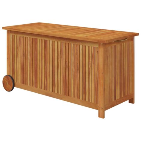 Boîte de rangement de jardin avec roues 113x50x58cm Bois acacia vidaXL