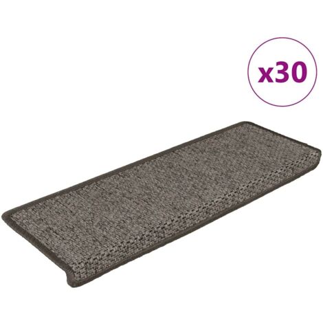 vidaXL Tapis d'escalier autocollants 30 pcs 65x21x4 cm gris et beige