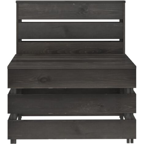 vidaXL Garden Pallet Middle Sofa Grey Impregnated Pinewood
