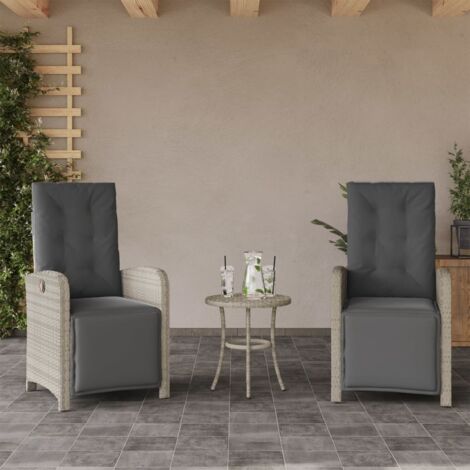Chaises inclinables de jardin lot de 2 avec repose-pied rotin vidaXL