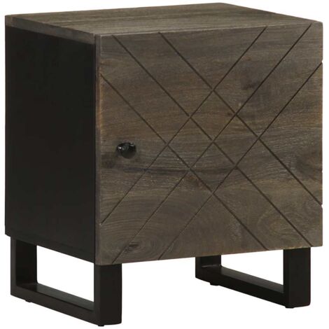 vidaXL Table de chevet noir 40x33x46 cm bois de manguier solide (1/5)