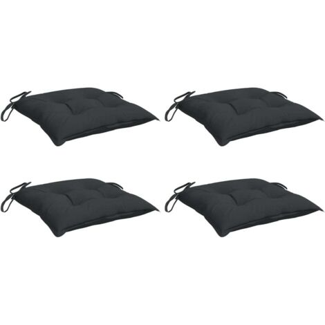 Coussins de chaise lot de 4 noir 40x40x7 cm tissu oxford vidaXL