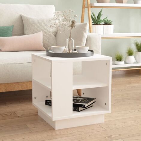 Table basse Blanc 40x40x43 cm Bois d'ingénierie vidaXL