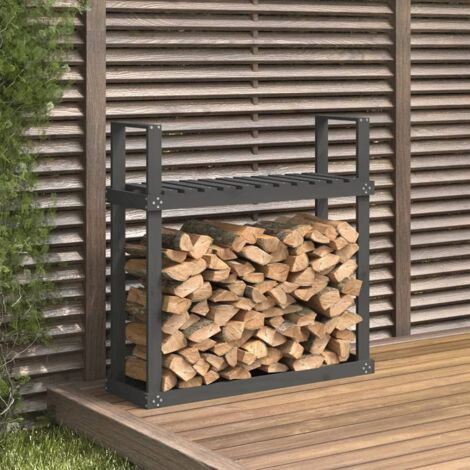 Support pour bois de chauffage Gris 110x35x108,5 cm Bois de pin vidaXL