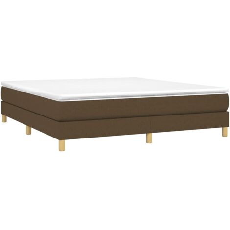 Cadre de lit à ressorts marron foncé 160x200 cm tissu vidaXL