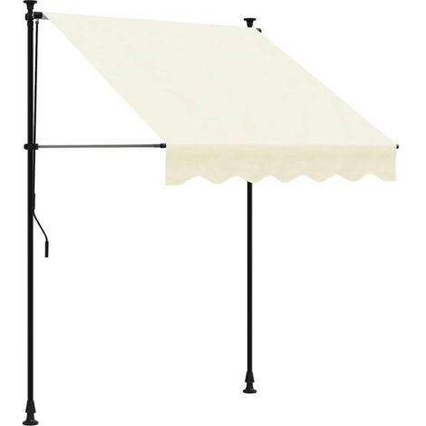 Vidaxl – Store banne rétractable crème – Hauteur réglable 210-300 cm – Tissu résistant aux UV – Cadre en acier durable