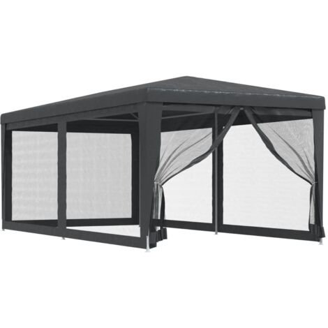 Vidaxl – Tente de réception 3x6m – 6 parois latérales en maille – Résistante à l'eau et aux UV – Cadre en fer robuste – Accès facile avec fermeture éclair