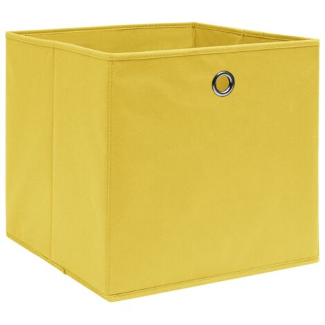 Boîtes de rangement 10 pcs Tissu intissé 28x28x28 cm Jaune vidaXL