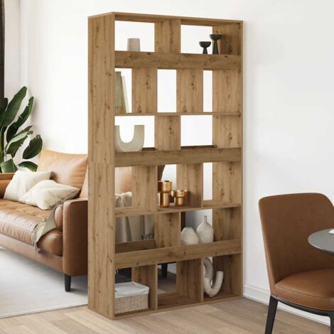 Vidaxl – Bibliothèque en bois d'ingénierie 100x33x187,5 cm – 15 compartiments – Résistante à l'humidité – Design épuré pour espace de vie