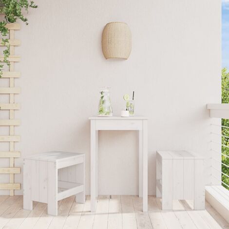 Tabourets de jardin lot de 2 blanc 40x36x45 cm bois massif pin vidaXL (1/5)
