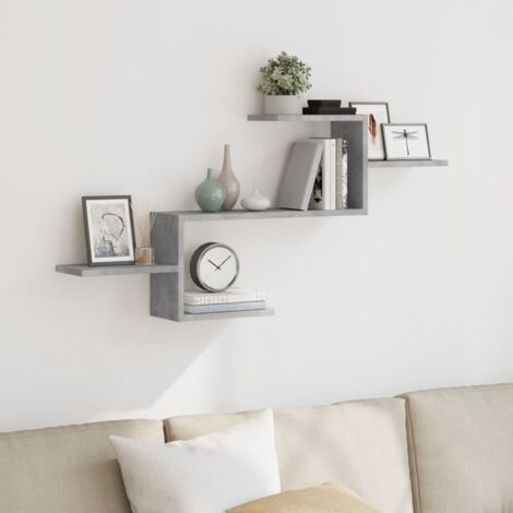 Étagère murale gris béton 104x15x49 cm bois d'ingénierie vidaXL (1/5)