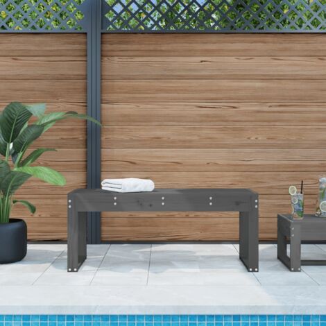 Banc de jardin gris 110x38x45 cm bois massif de pin vidaXL (1/5)