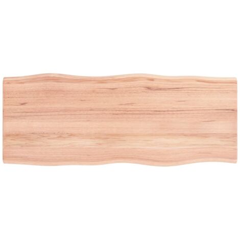 Vidaxl – Dessus de table en bois de chêne massif verni 100 x 40 x 2 cm – Capacité 32 kg – Bordure assortie pour renouvellement tables (1/5)
