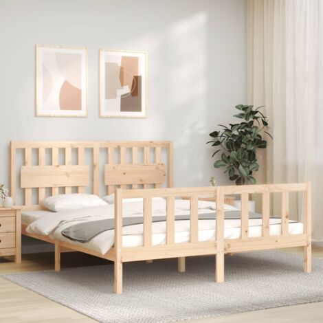 Cadre de lit sans matelas 160x200 cm bois massif de pin vidaXL (1/5)