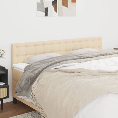 Têtes de lit 2 pcs Crème 100x5x78/88 cm Tissu vidaXL