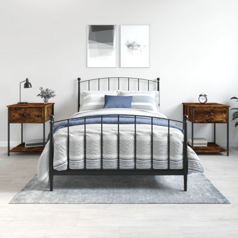 vidaXL Bedside Tables 2 pcs Smoked Oak 44x45x58 cm Engineered Wood (1/5)