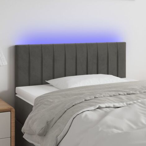 Tête de lit à LED Gris foncé 80x5x78/88 cm Velours vidaXL