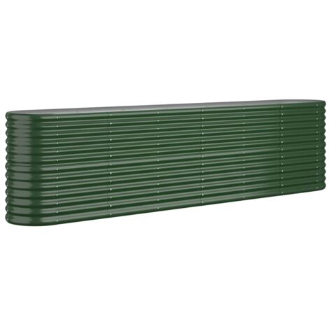 Lit surélevé de jardin Acier galvanisé 260x40x68 cm Vert vidaXL
