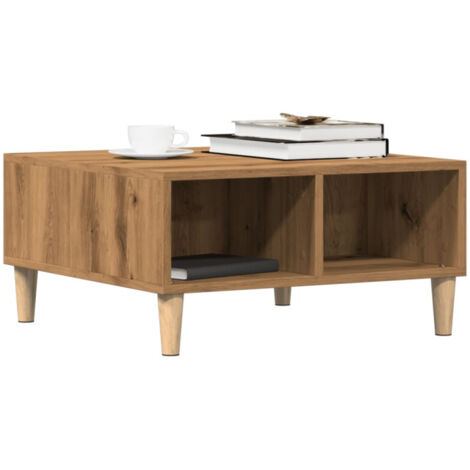 vidaXL Table basse chêne artisanal 60x60x30 cm bois d'ingénierie