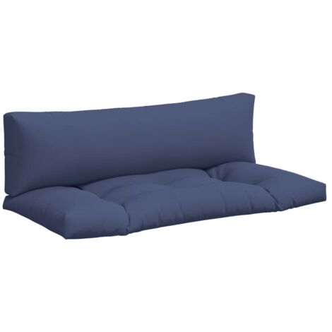Vidaxl – Coussins de palette lot de 2 bleu marine – Tissu Oxford 100% polyester – Dimensions 110 x 58 x 10 cm – Imperméables pour extérieur