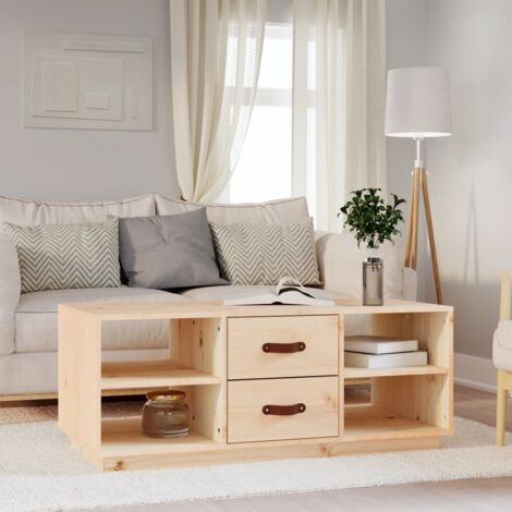 Table basse 100x50x41 cm Bois massif de pin vidaXL (1/5)