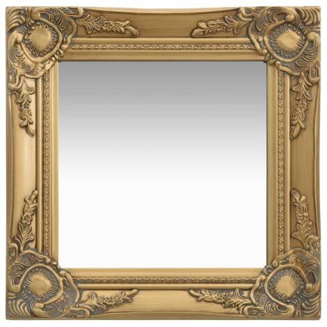 Miroir mural style baroque 40x40 cm Doré vidaXL