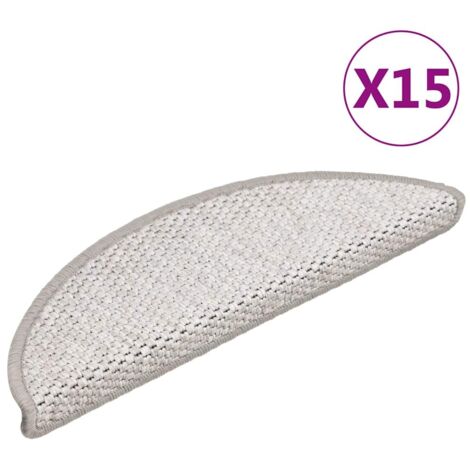 Tapis d'escalier autocollants aspect sisal 15 pcs 56x17x3 cm vidaXL