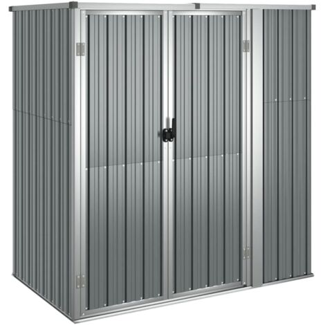 Vidaxl – Abri de jardin métal gris 161x89x161 cm – Acier galvanisé – Espace de rangement pour outils et accessoires – Assemblage requis