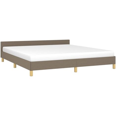 Cadre de lit sans matelas taupe 160x200 cm tissu vidaXL (1/5)