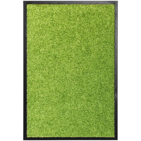 Vidaxl – Paillasson lavable vert 40x60 cm – Support PVC antidérapant – Absorbant 2,5 L/m² – Pour intérieur et extérieur