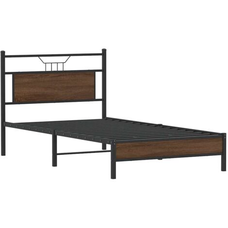 Cadre de lit sans matelas chêne marron 100x190 cm vidaXL (1/5)
