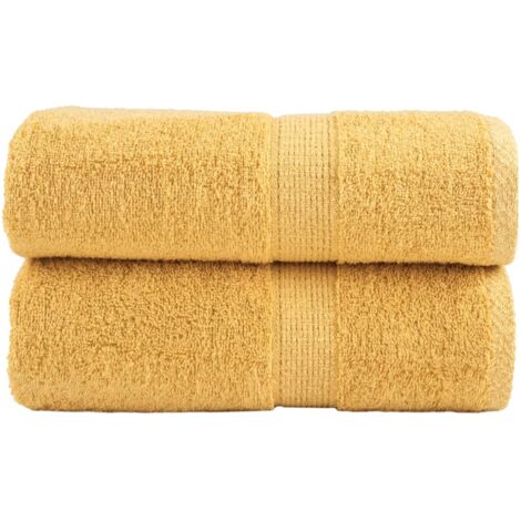 Serviettes d'invité de qualité supérieure SOLUND 2 pcs doré vidaXL