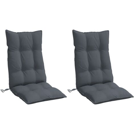 Coussins de chaise à dossier haut lot de 2 anthracite vidaXL