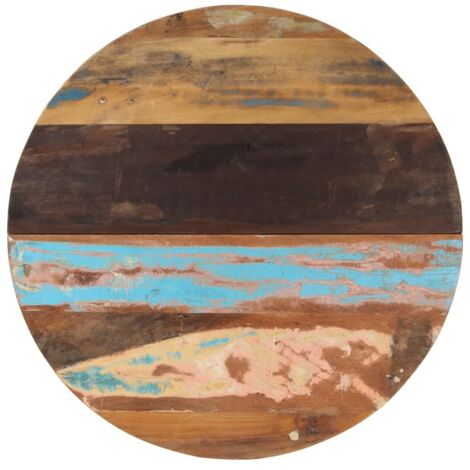 Vidaxl – Dessus de table rond 80 cm – Bois de récupération massif – Épaisseur 25-27 mm – Finition polie et laquée – Pour tables d'appoint et consoles