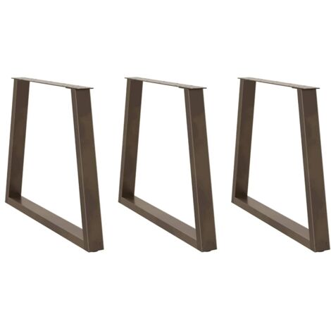 Pieds de table à manger en forme de V 3 pièces Acier naturel 80 x (72-73,3) cm Acier vidaXL