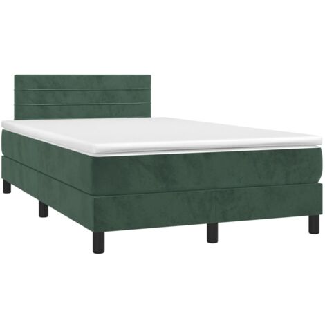 vidaXL Sommier à lattes de lit et matelas Vert foncé 120x200cm Velours