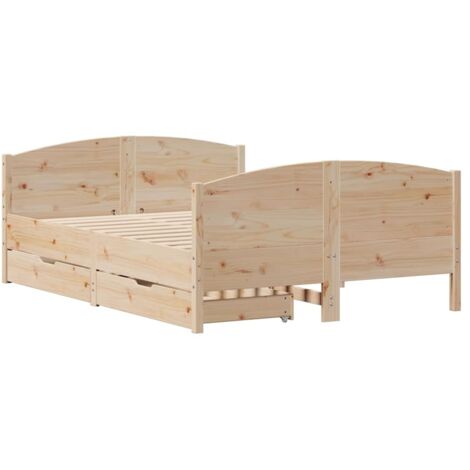Cadre de lit sans matelas 135x190 cm bois de pin massif vidaXL (1/5)