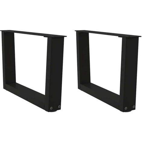 Pieds de table basse en forme de V, 2 pièces, noir, 50 x (30-31,3) cm, acier vidaXL
