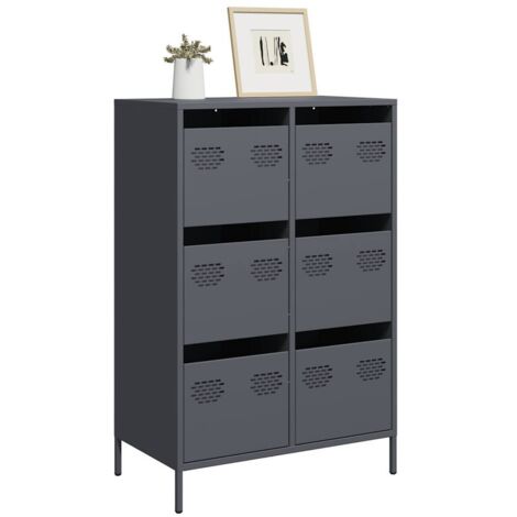 vidaXL Buffet haut anthracite 68x39x101,5 cm acier (1/5)