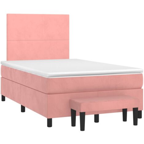 Sommier à lattes de lit avec matelas Rose 120x200 cm Velours (1/5)