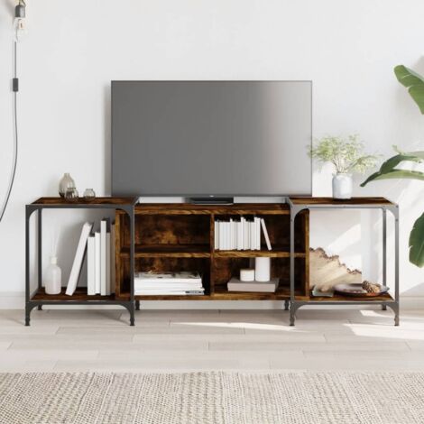 Meuble TV chêne fumé 153x37x50 cm bois d'ingénierie vidaXL (1/5)