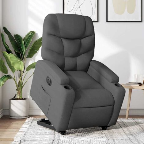 Fauteuil inclinable électrique gris foncé tissu vidaXL