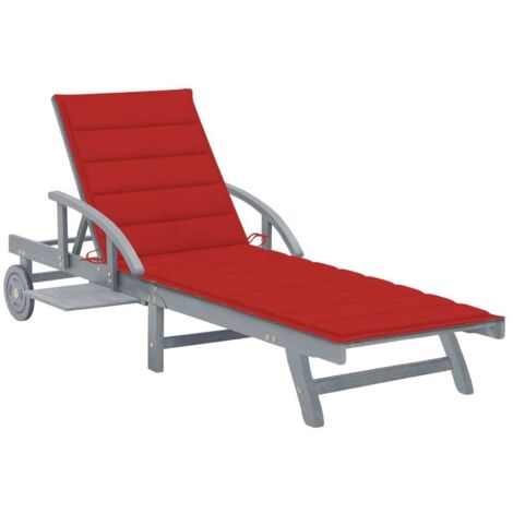 vidaXL Garden Sun Lounger with Cushion Solid Acacia Wood (1/5)