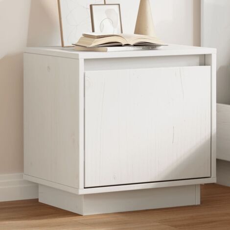 vidaXL Bedside Cabinet White 40x30x40 cm Solid Wood Pine (1/9)