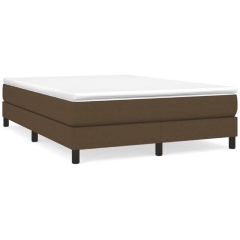 Cadre de lit à ressorts marron foncé 140x190 cm tissu vidaXL