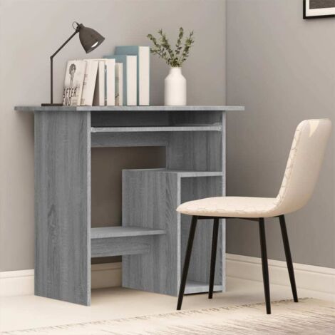 Vidaxl – Bureau droit sonoma gris 80x45x74 cm – Bois d'ingénierie résistant à l'humidité – Grand espace de rangement pour PC et dossiers