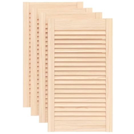 Vidaxl – Porte d'armoire à persiennes 4 pièces 69x39,4cm – Bois de pin massif – Design élégant pour circulation d'air optimale