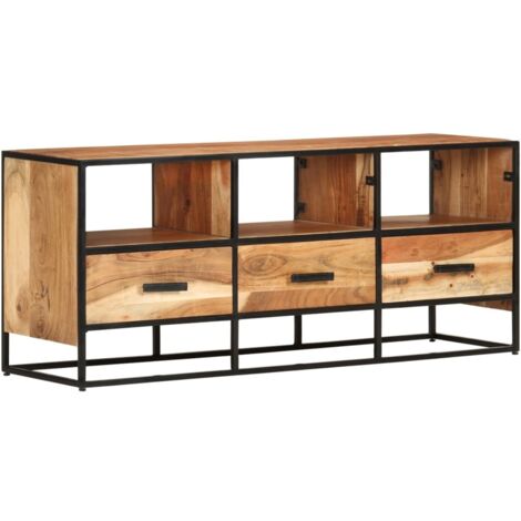 Meuble TV 110x30x45 cm Bois d'acacia massif vidaXL (1/5)